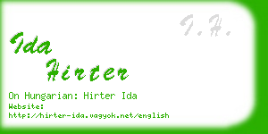 ida hirter business card